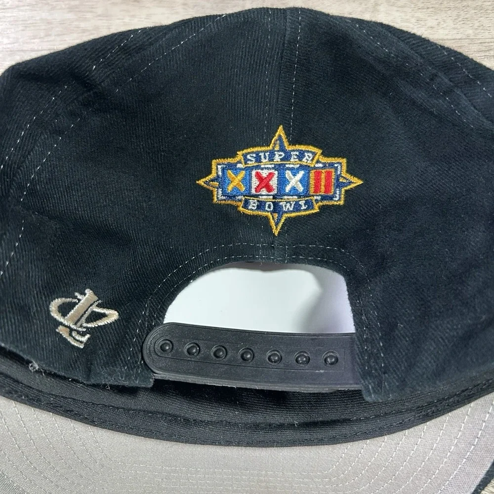 VTG Logo Athletic 1998 Denver Broncos Snapback Hat NFL Super Bowl Black Cap